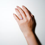 (クンツァイト/gold)simple dot ring