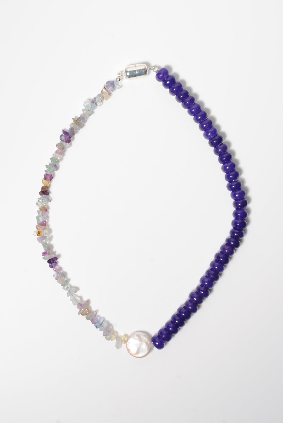 (マルチフローライト_アイオライト_パール) 2way playful rosary necklace