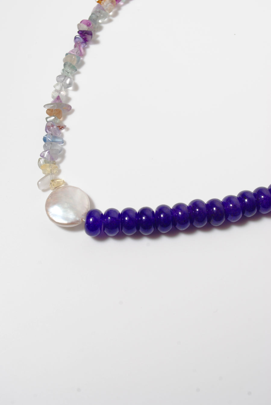 (マルチフローライト_アイオライト_パール) 2way playful rosary necklace