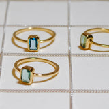 (ロンドンブルートパーズ/gold) rect petit ring