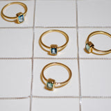 (ロンドンブルートパーズ/gold) rect petit ring