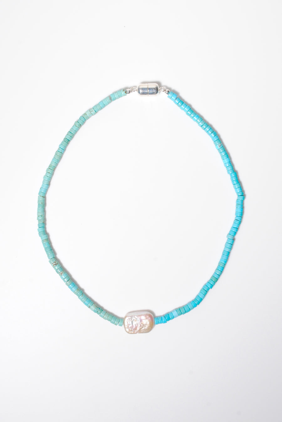 (マグネサイトターコイズ_パール) 2way playful rosary necklace
