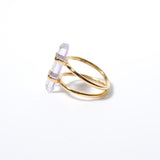 (ピンクアメジスト/gold) rect bandage ring