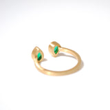 (グリーンオニキス/gold) twin gap ring