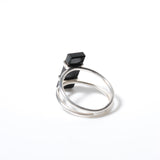 (ブラックオニキス/silver) rect bandage ring