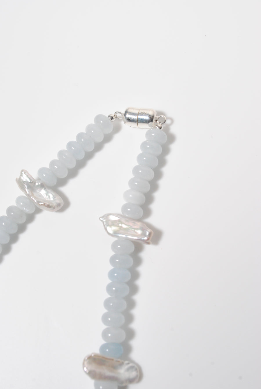 (アクアクオーツ_パール) 2way playful rosary necklace