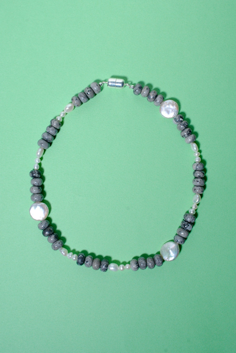 (ピカソジャスパー_パール) 2way playful rosary necklace