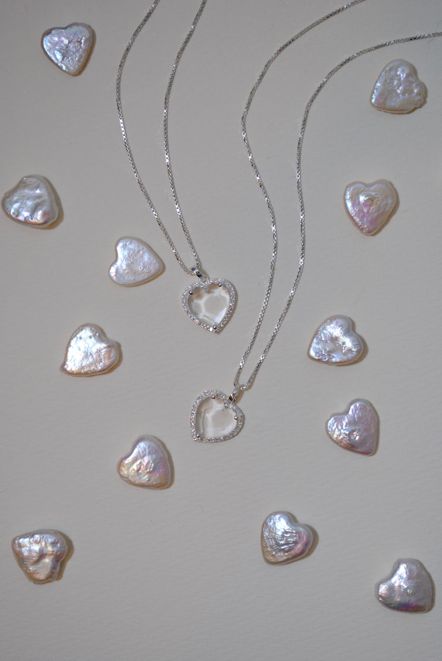 (クリスタル/silver) heart 4 u necklace