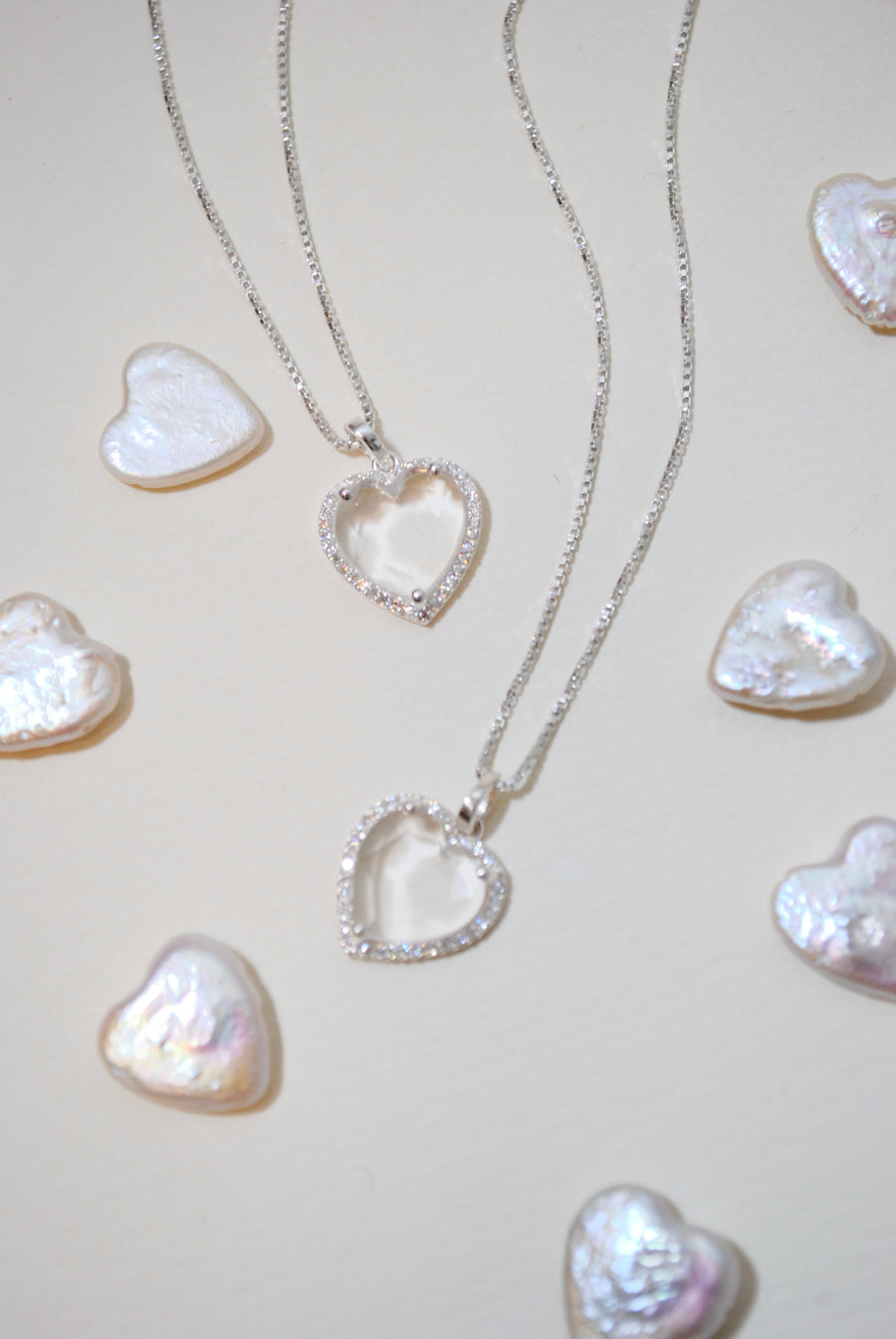 (クリスタル/silver) heart 4 u necklace