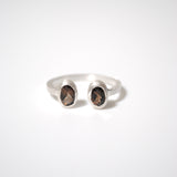 (スモーキークオーツ/silver) twin gap ring