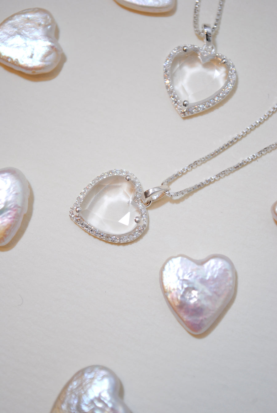 (クリスタル/silver) heart 4 u necklace