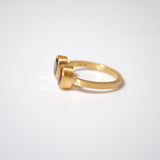 (ガーネット_シトリン/gold) twin gap ring