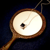 (ブラックオニキス/silver) frame pave necklace