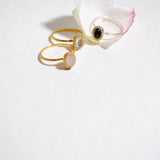 (ローズクオーツ/gold) hemisphere bril oval ring