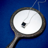 (ブラックオニキス/silver) frame pave necklace