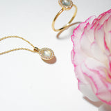 【2way】(プレナイト/gold) hemisphere bril oval necklace