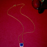 (ラピスラズリ/gold) frame pave necklace