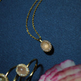 (プレナイト/gold) hemisphere bril oval ring