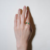 (グリーンオニキス/gold) twin gap ring