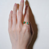 (グリーンオニキス/gold) twin gap ring