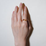 (ガーネット_シトリン/gold) twin gap ring