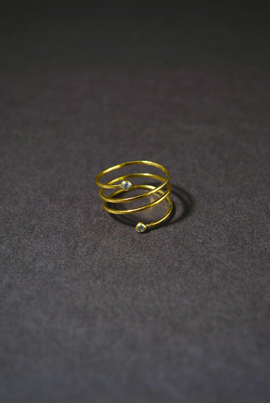 (モアサナイト/gold) starry spiral ring