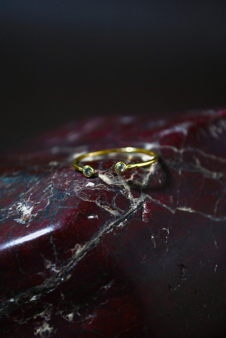 (モアサナイト/ gold：silver)  starry gap ring