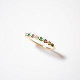 (グリーンオニキス&ラベンダーアメジスト＆ブルートパーズ/gold) dot half eternity ring