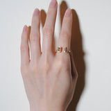 (ラブラドライト/gold) twin gap ring
