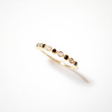 (ブラックオニキス&ラブラドライト/gold) dot half eternity ring