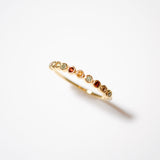 (ガーネット&シトリン＆ペリドット/gold) dot half eternity ring