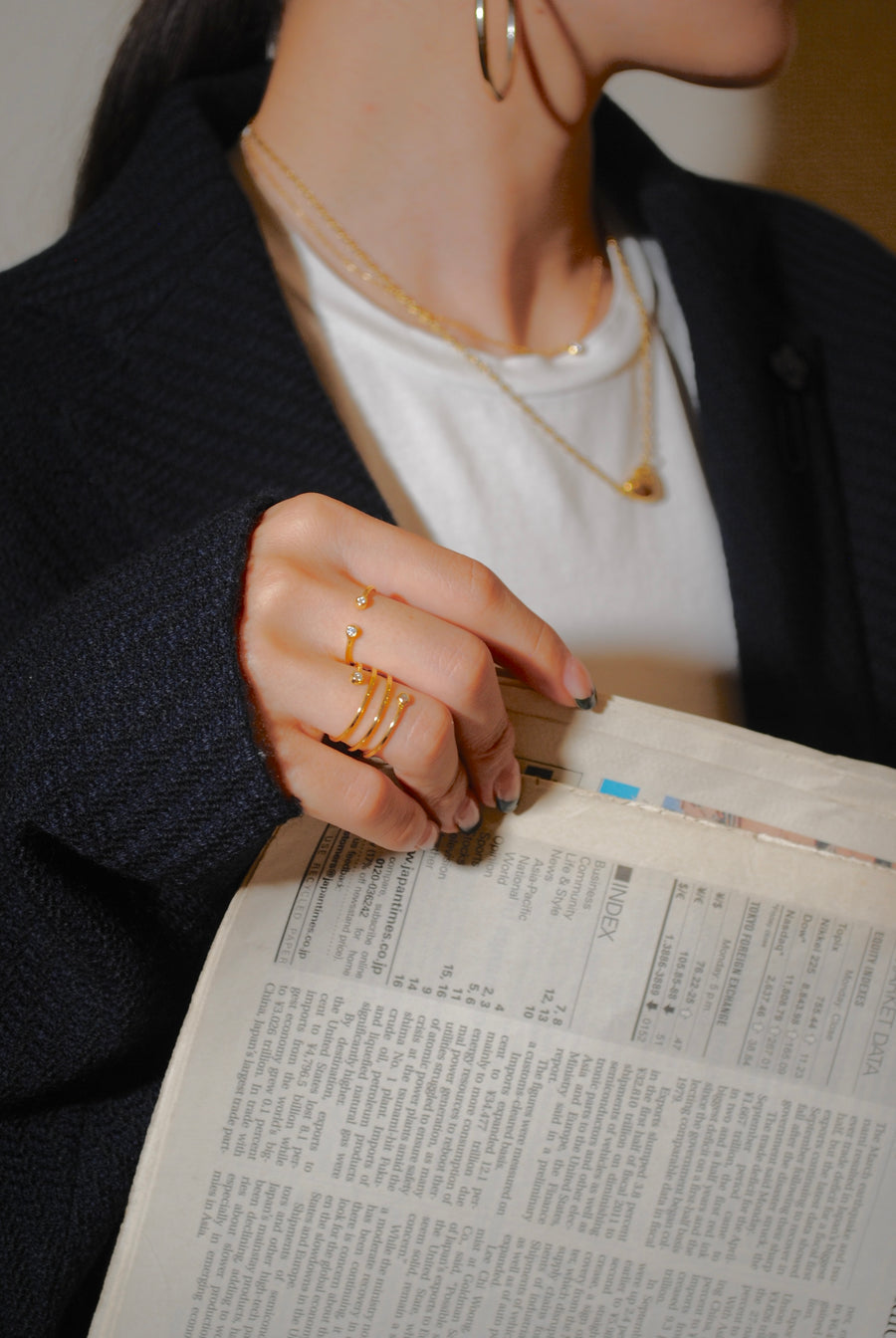 (モアサナイト/ gold：silver)  starry gap ring