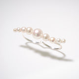 (パール/ silver ) waving pearl double finger ring