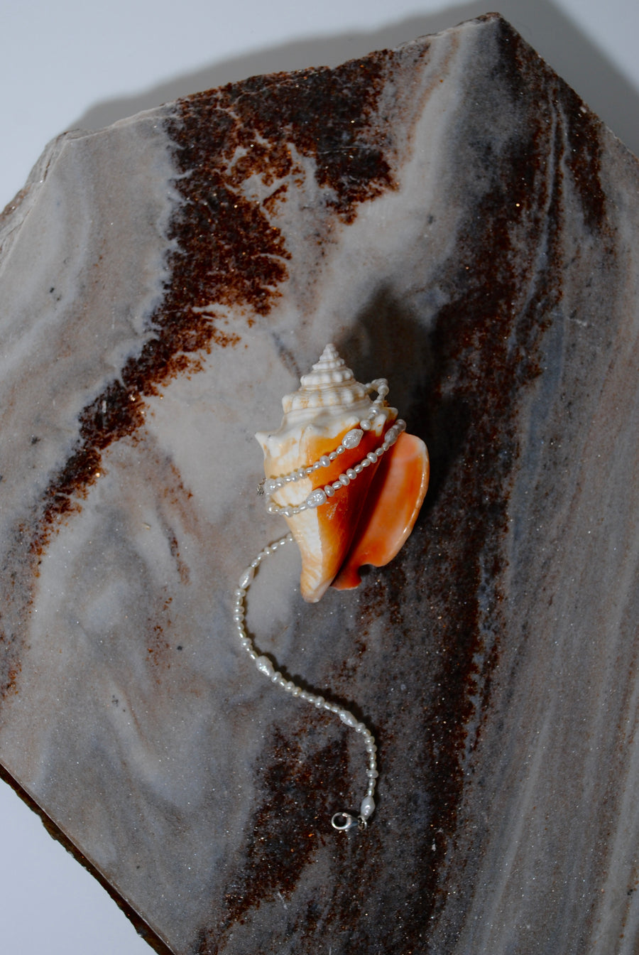 (パール/silver)  baby pearl necklace