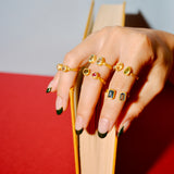 (ガーネット_シトリン/gold) twin gap ring