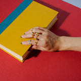 (ガーネット_シトリン/gold) twin gap ring