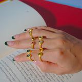 (ガーネット_シトリン/gold) twin gap ring