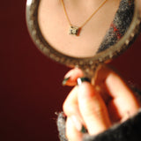 (Dalmatian Jasper/Gold) Frame Pave Necklace