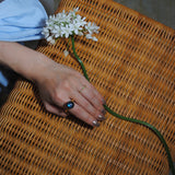 (グリーンオニキス&ラベンダーアメジスト＆ブルートパーズ/gold) dot half eternity ring