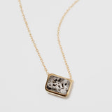 (ドットクオーツ/gold | silver) octagon tile necklace