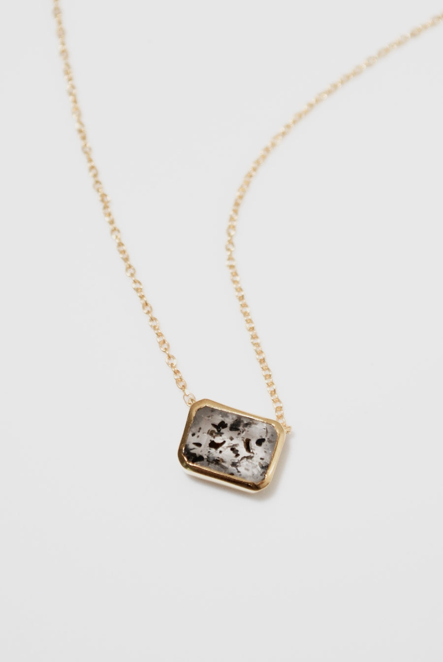 (ドットクオーツ/gold | silver) octagon tile necklace