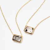 (ドットクオーツ/gold | silver) octagon tile necklace