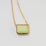 (レモンクリソプレーズ/gold) octagon tile necklace