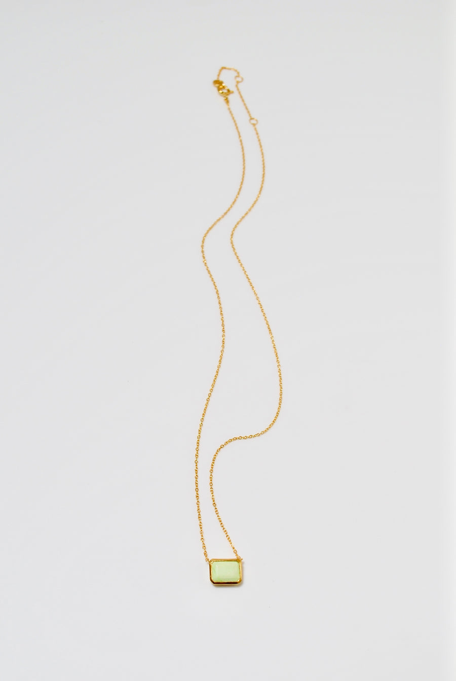 (レモンクリソプレーズ/gold) octagon tile necklace