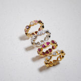 (ホワイトトパーズ/silver) All heart full eternity ring