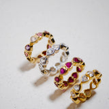 (ホワイトトパーズ/silver) All heart full eternity ring