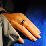 (ブラックオニキス/silver) antique pave triple ring