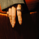 (ガーネット/silver) antique pave triple ring