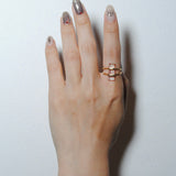 (ピンクアメジスト/gold) rect bandage ring