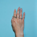 (モアサナイト/gold）handwritten double finger ring